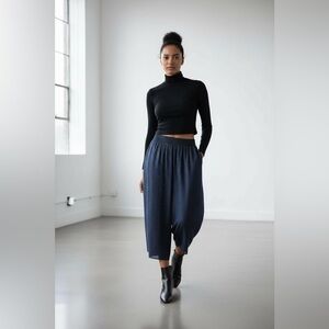 Halogen Navy & Black Geometric Print Culottes Size M